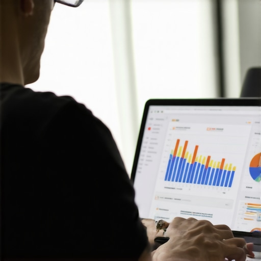 Person reviewing local SEO analytics on laptop