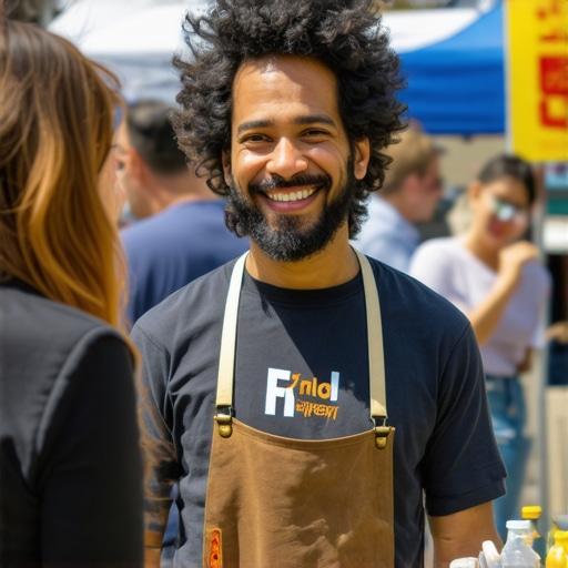 Community Engagement in Local SEO Business owner participating in local event, showcasing community involvement