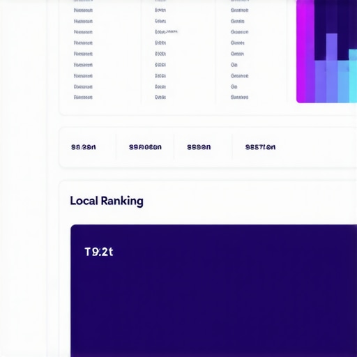 Close-up of local SEO analytics dashboard with charts and ranking data
