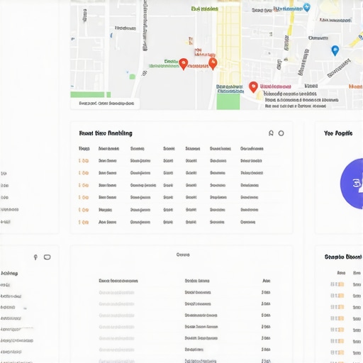 Dashboard showing local SEO metrics and Google Maps rankings.