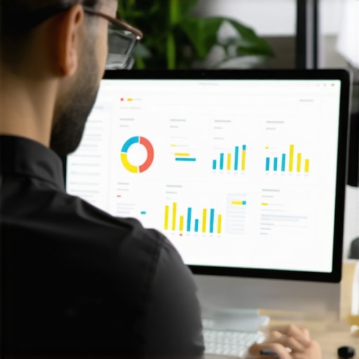 Business owner analyzing local SEO signals on a laptop.