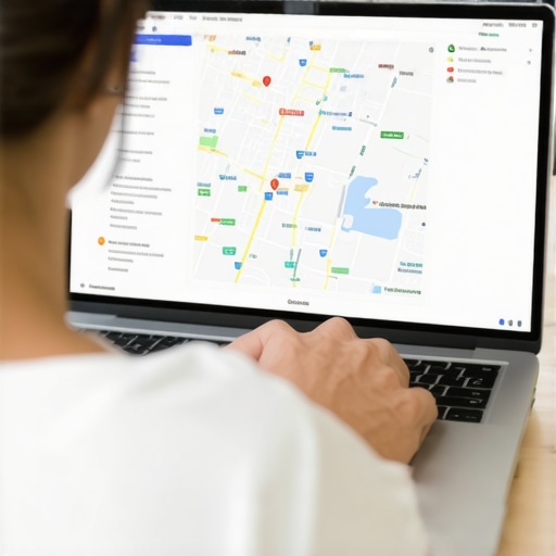 Person managing local citations and listings on a laptop for SEO