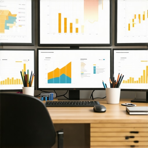 A workspace with screens showing local SEO analytics, citation audits, and ranking reports.