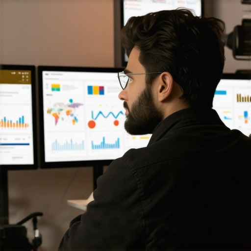 Digital marketer reviewing local search performance metrics and map rankings.