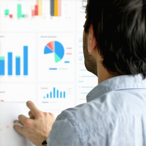 Dashboard of Local SEO Tools Monitoring A person reviewing detailed local SEO analytics on a computer screen, representing tools for maintaining Google ranking signals.