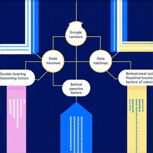 Google Local Ranking Signals Diagram Diagram showing various complex local search ranking factors including reviews, backlinks, user engagement, and data accuracy.