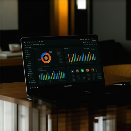 Business owner reviewing local SEO metrics on laptop