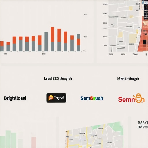 Local SEO Tools Dashboard Dashboard with local SEO analytics and tools like BrightLocal and SEMrush