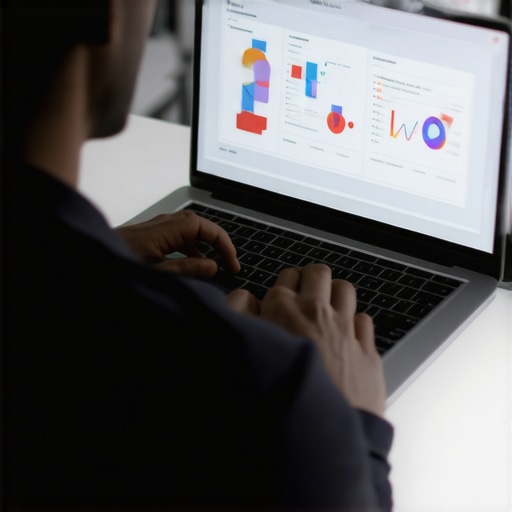 Person reviewing local SEO performance on a laptop with detailed charts