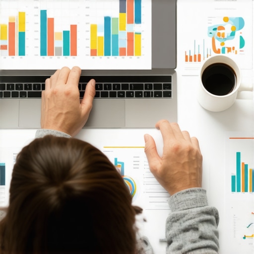 Person reviewing SEO analytics and citation reports on a laptop screen