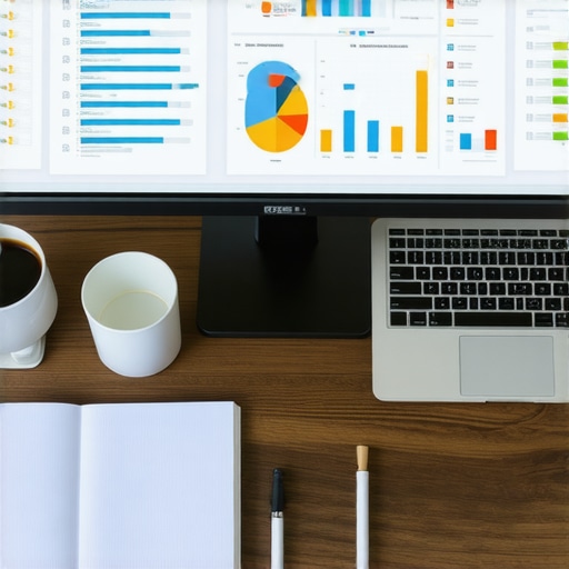 Workspace with SEO analytics dashboards and tools for local SEO management